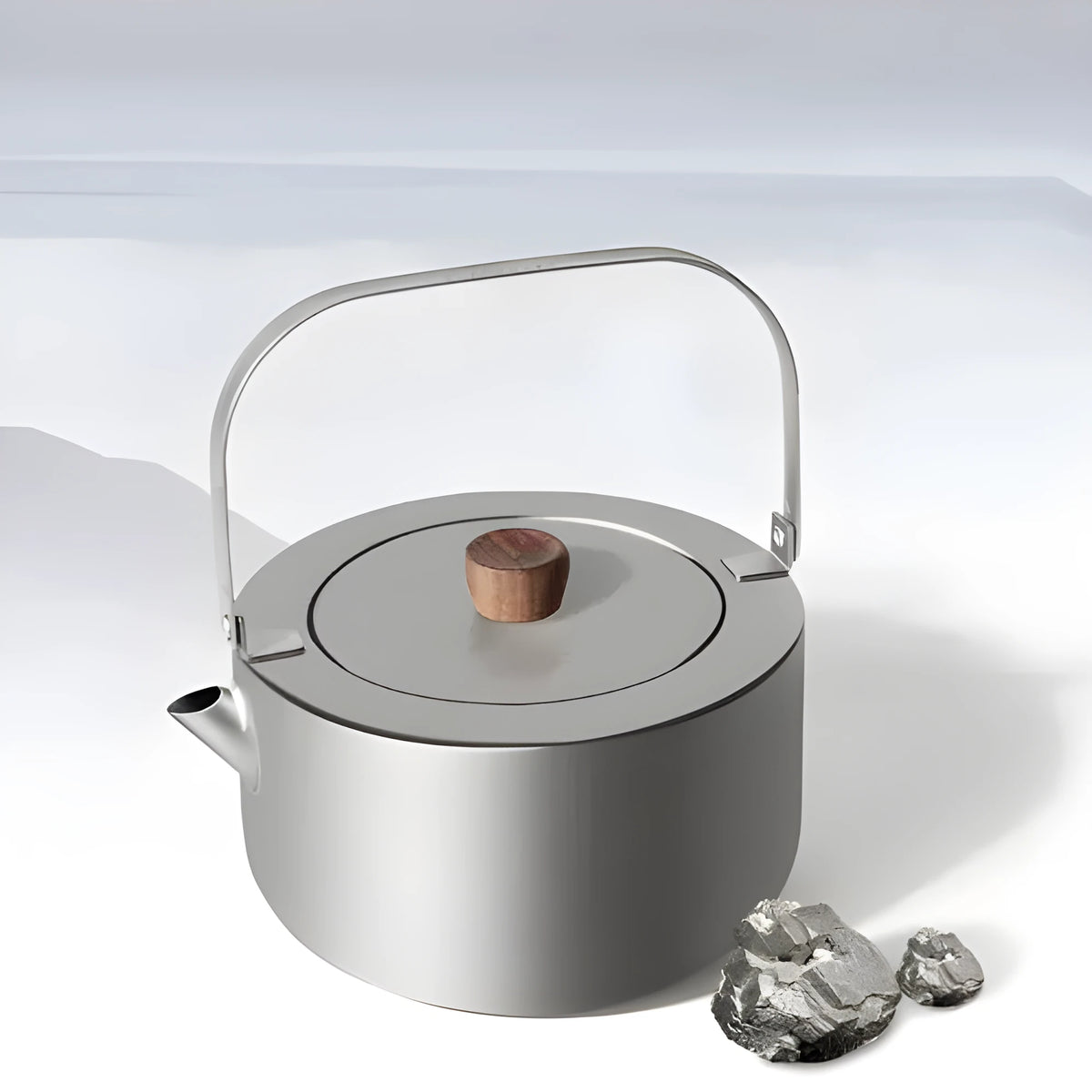 Titanium alloy 1.2L camping teapot for outdoor boiling