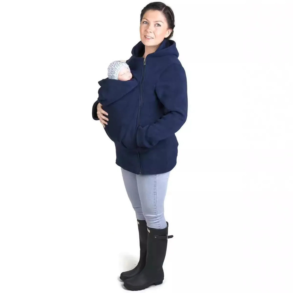 Red loose polar fleece sweater for women with long sleeves