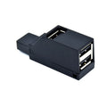 USB 2.0 mini portable splitter hub in black colour with 480Mbps speed