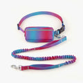 Adjustable hands-free dog leash with waist belt and 120-183cm polyester traction rope in blue
