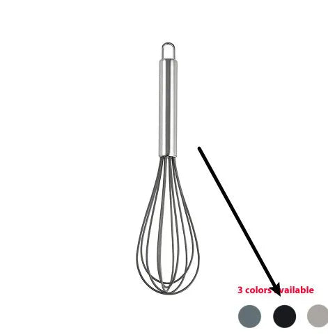 12-piece black silicone kitchen utensil set with tools stored in a rotating countertop storage bucket