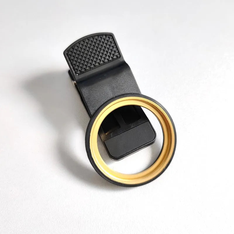 37mm universal clip mobile phone lens filter adapter with golden spiral teeth
