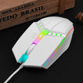 Wired gaming mouse with glowing USB cable, 1000dpi, black or white option, 1.5m line length