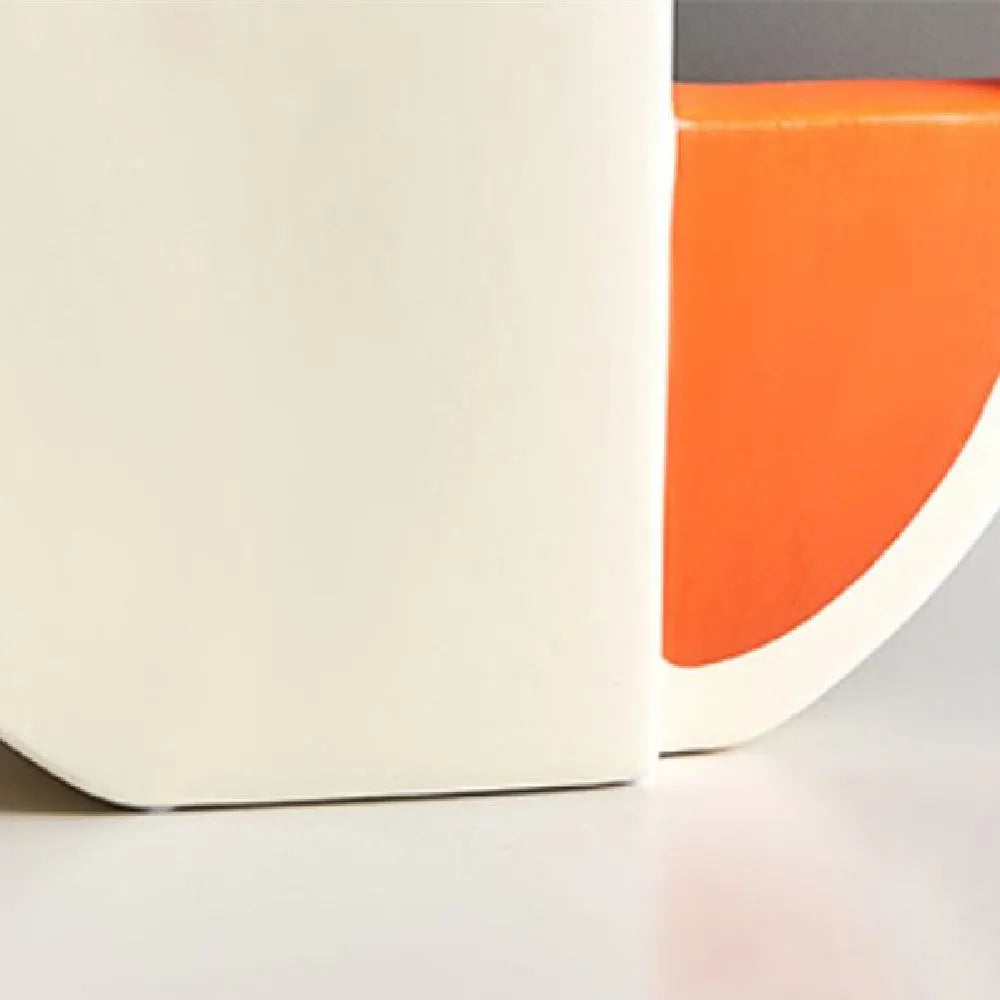 Orange and white ceramic vase, simple modern style, 21.5x24x6cm with 10cm diameter, freestanding for indoor home decor