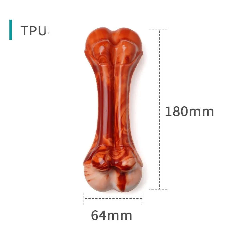 TPU nylon dog molar stick chew toy in leg bone shape for aggressive chewers