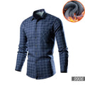 Men's loose fit fleece-lined cardigan shirt in a cotton blend fabric, shown in a solid colour.