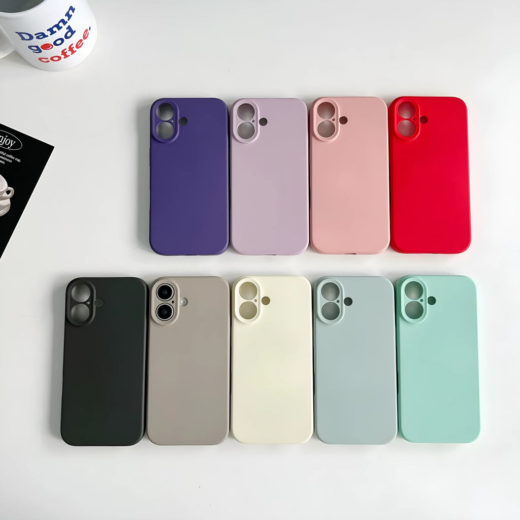 Solid colour TPU phone case for iPhone with skin feeling texture and bumper protection