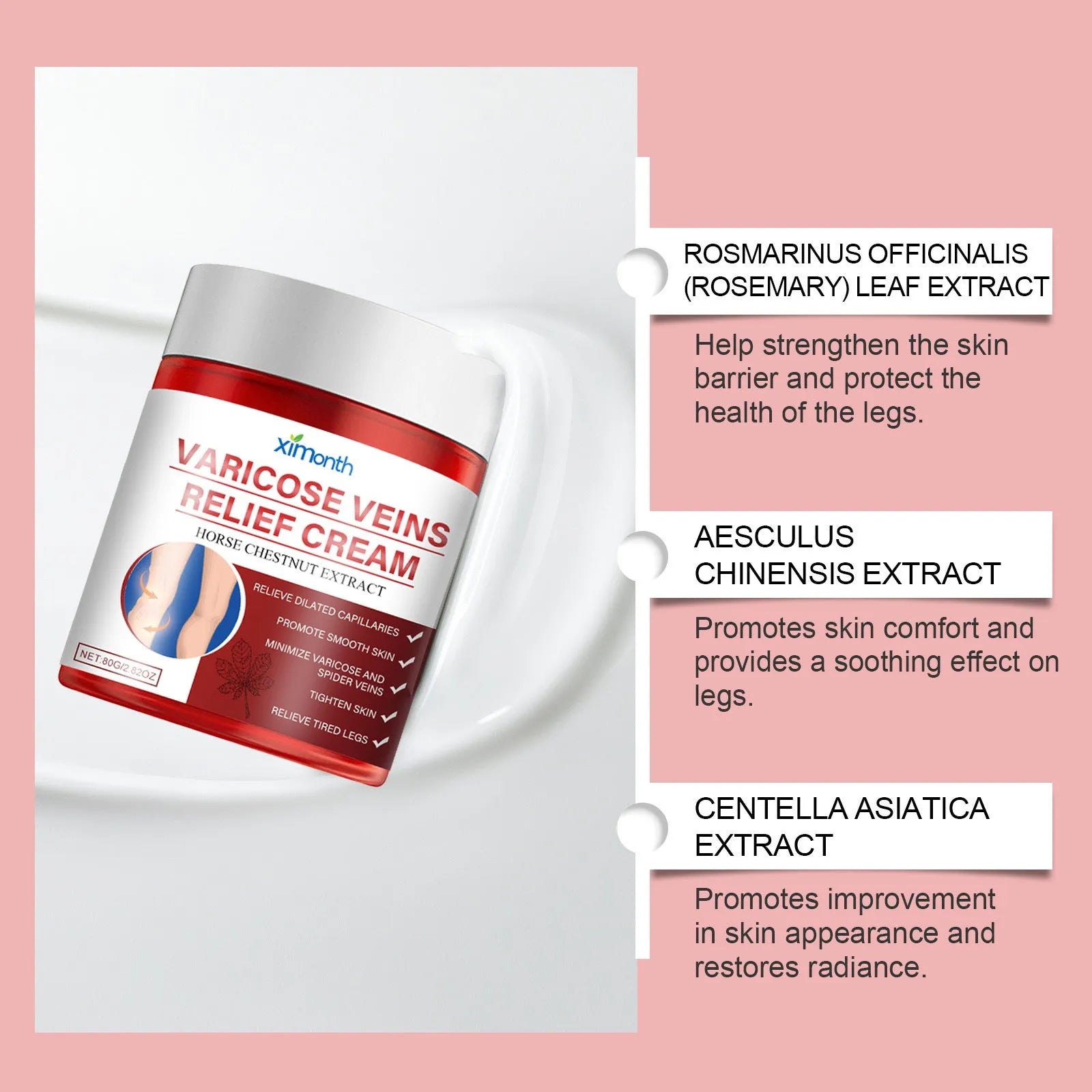 Two 80g containers of Leg Care Cream for body and leg moisturisation