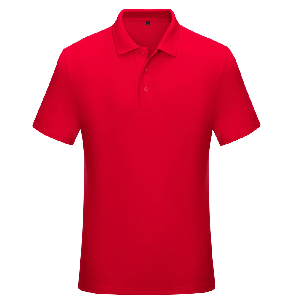 Solid colour cotton short sleeve polo shirt for office uniform, available in multiple colours