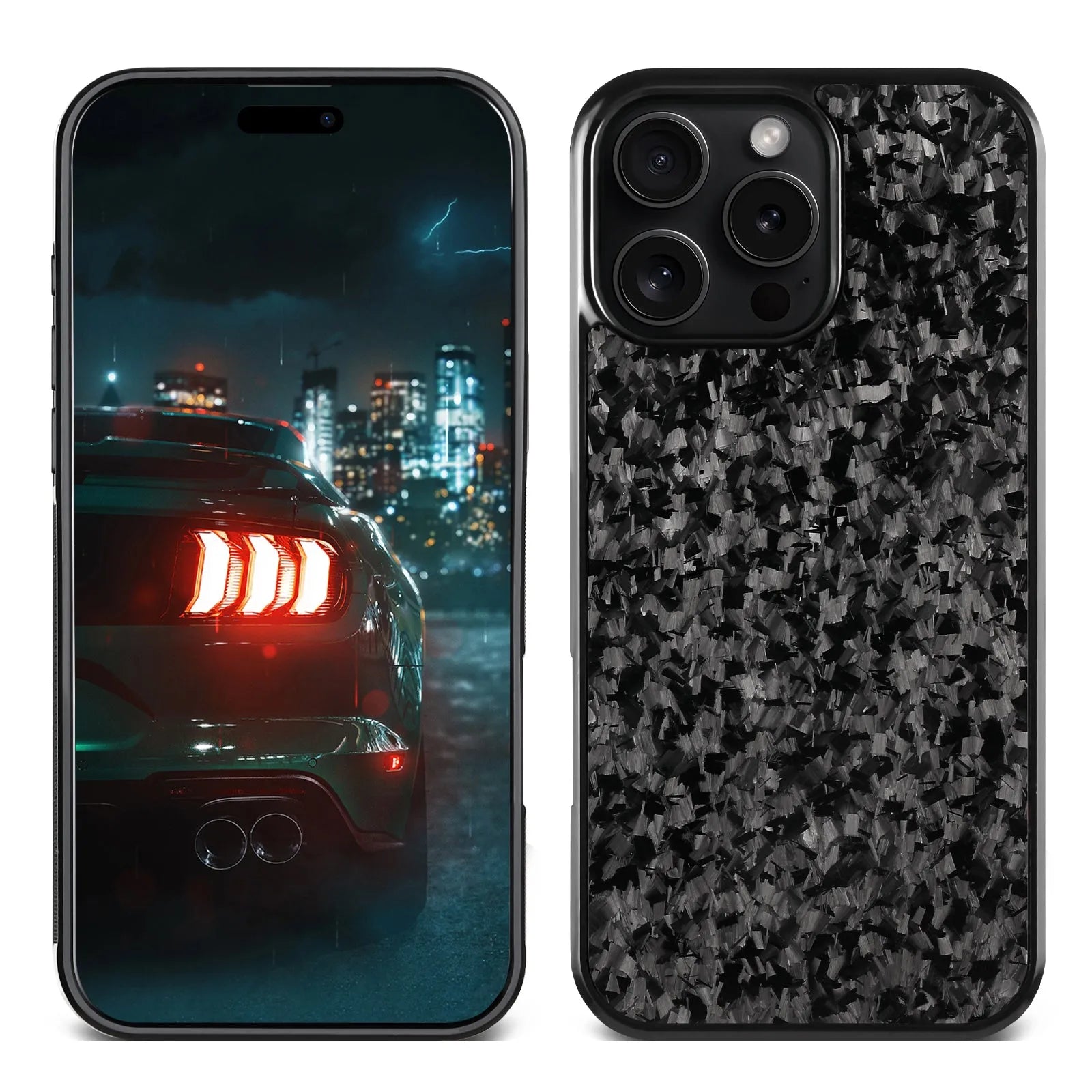 Small grain phone case for iPhone 17 in blue, showing textured back and camera cutout