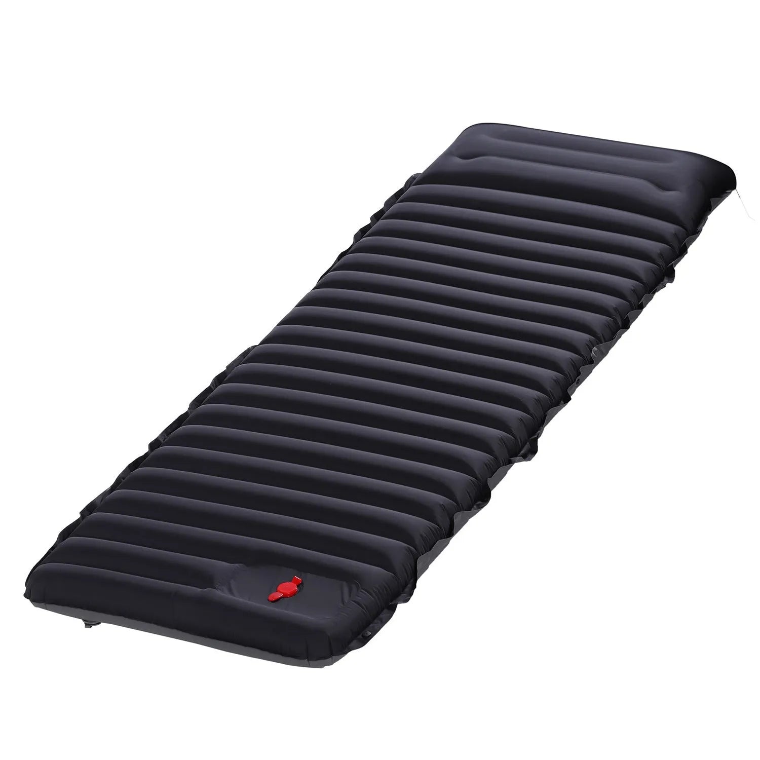 Camping foot type automatic portable inflatable bed 190x70x10cm blue with green colour on grass