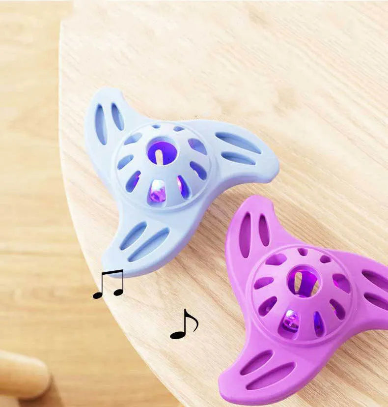 Blue durable plastic boomerang-shaped molar chew toy for medium and large breed dogs.