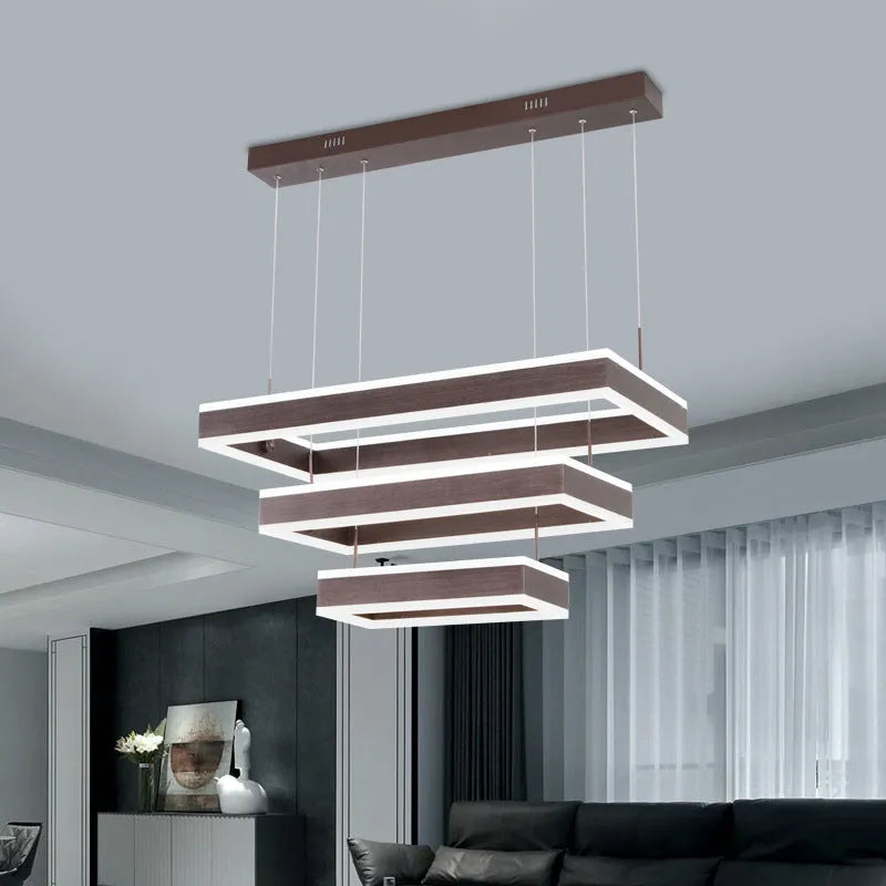 Brown fish-shaped pendant lamp ceiling chandelier with remote control and USB power cable