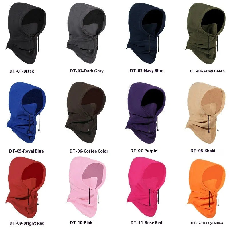 Autumn and winter thermal windproof cycling sports mask in polar fleece, free size, black colour