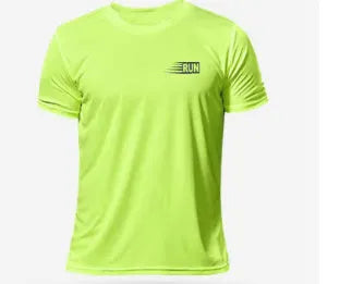 Men's football short sleeve polyester t-shirt in army green with letter pattern, pullover style, front view