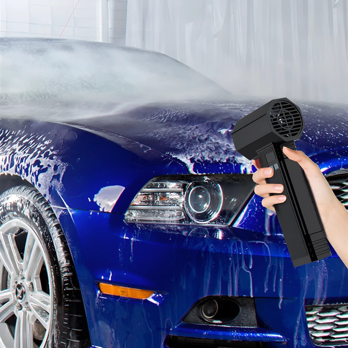 Ducted high-speed turbofan electric blower for car washing and outdoor dust removal