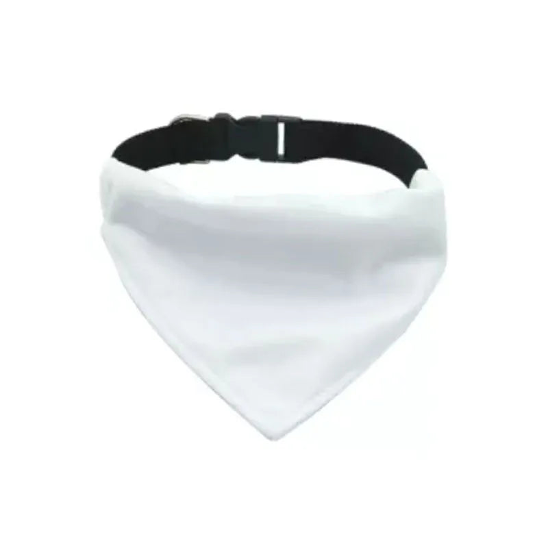 Blank white adjustable dog scarf for thermal transfer customisation with size options