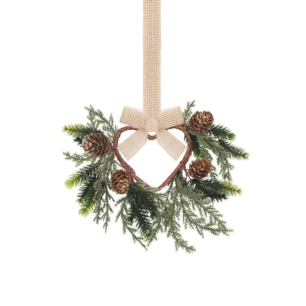 Handmade plastic bowknot ribbon Christmas garland in American style, available in camel heart colour