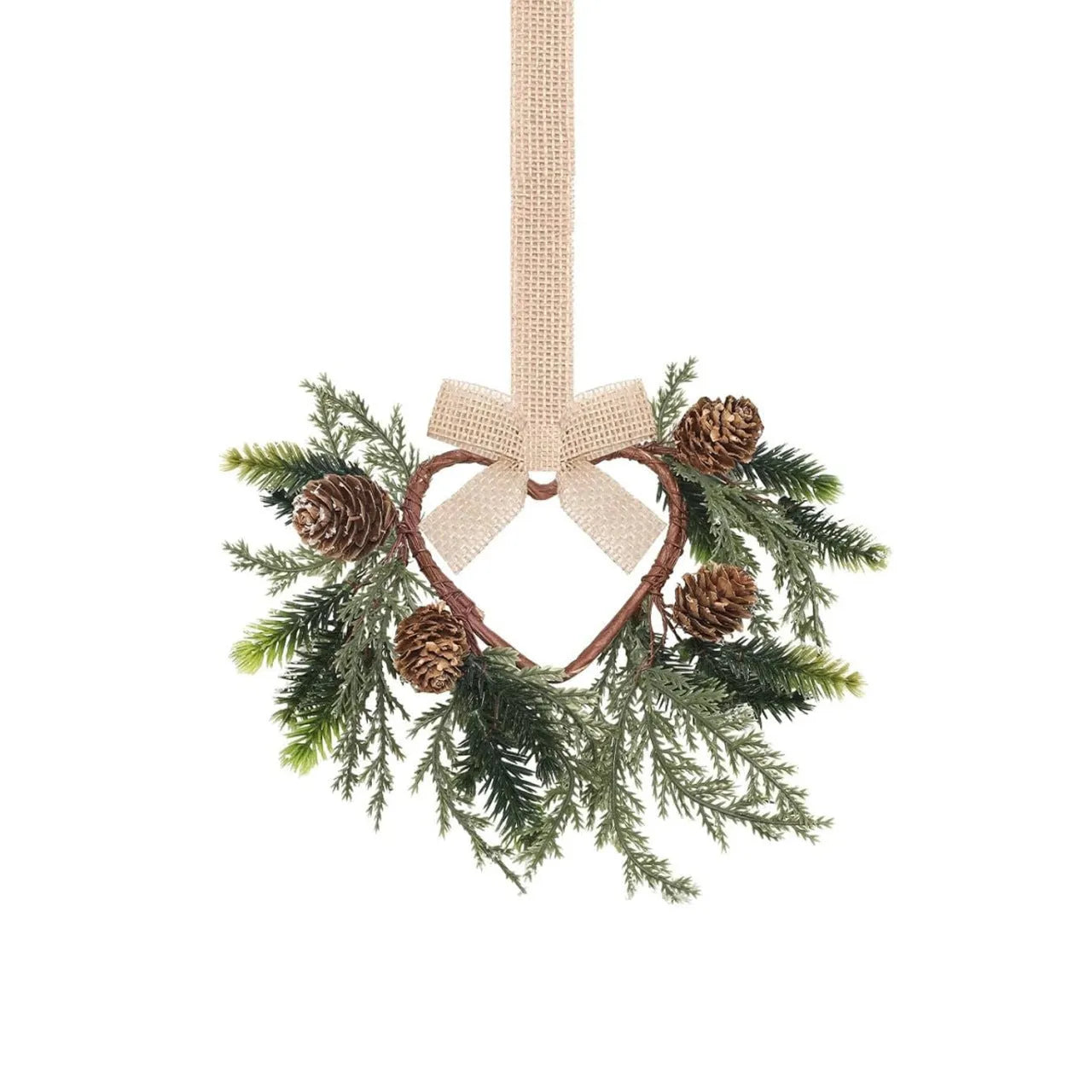 Handmade plastic bowknot ribbon Christmas garland in American style, available in camel heart colour