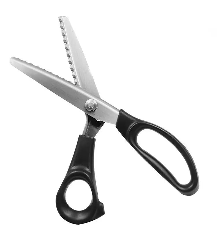 Stainless steel wave tooth saw scissors with zigzag blade for fabric cutting