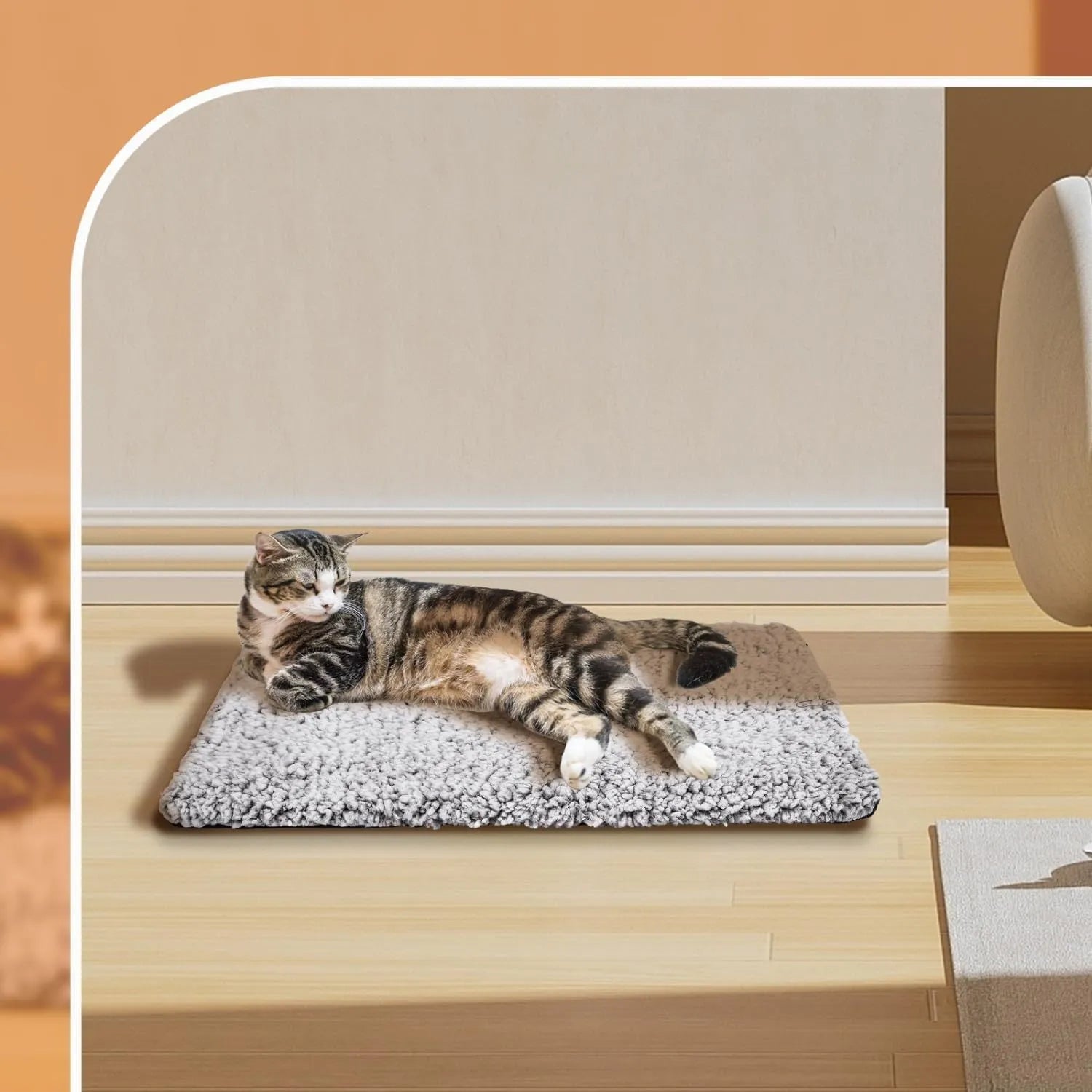 Scraping Bottom Gray heat storage pet mat for cats, 70x115cm, waterproof and leak-proof cloth material