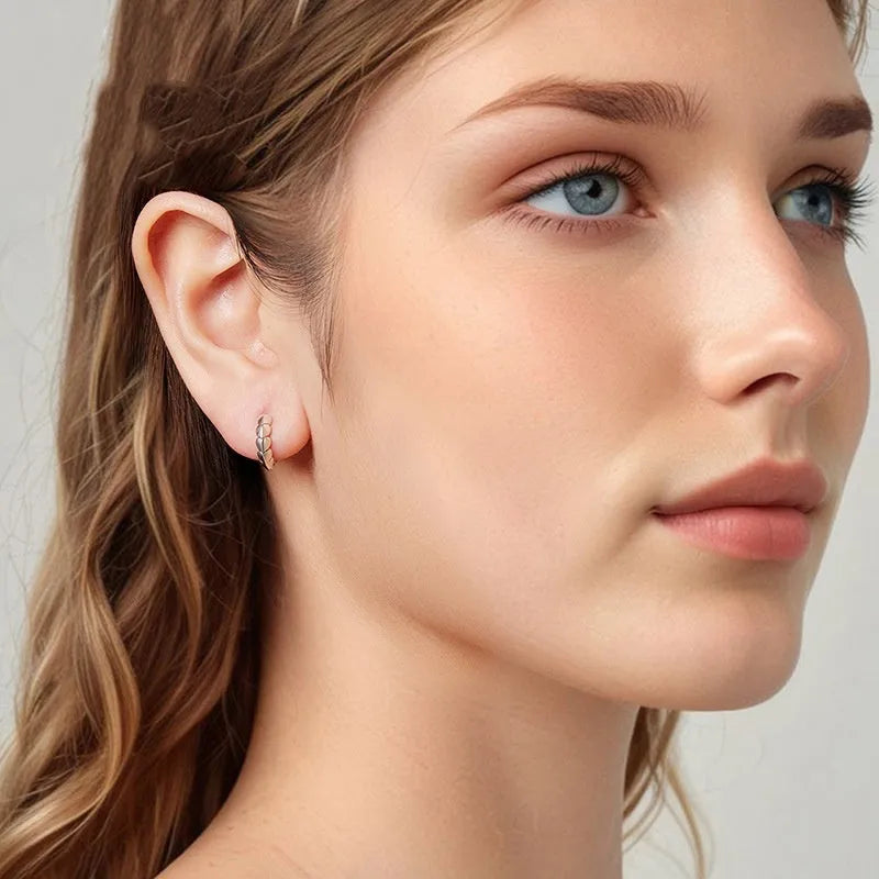 S925 sterling silver loving heart splicing ear clip for women – polished clip-on earrings