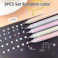 Macaroon coloured cap-pull quick-dry dispensing pen in yellow, white, blue, green, pink, and purple