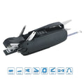 KOONSLED multifunctional mini stapler in black with built-in staple remover on desk