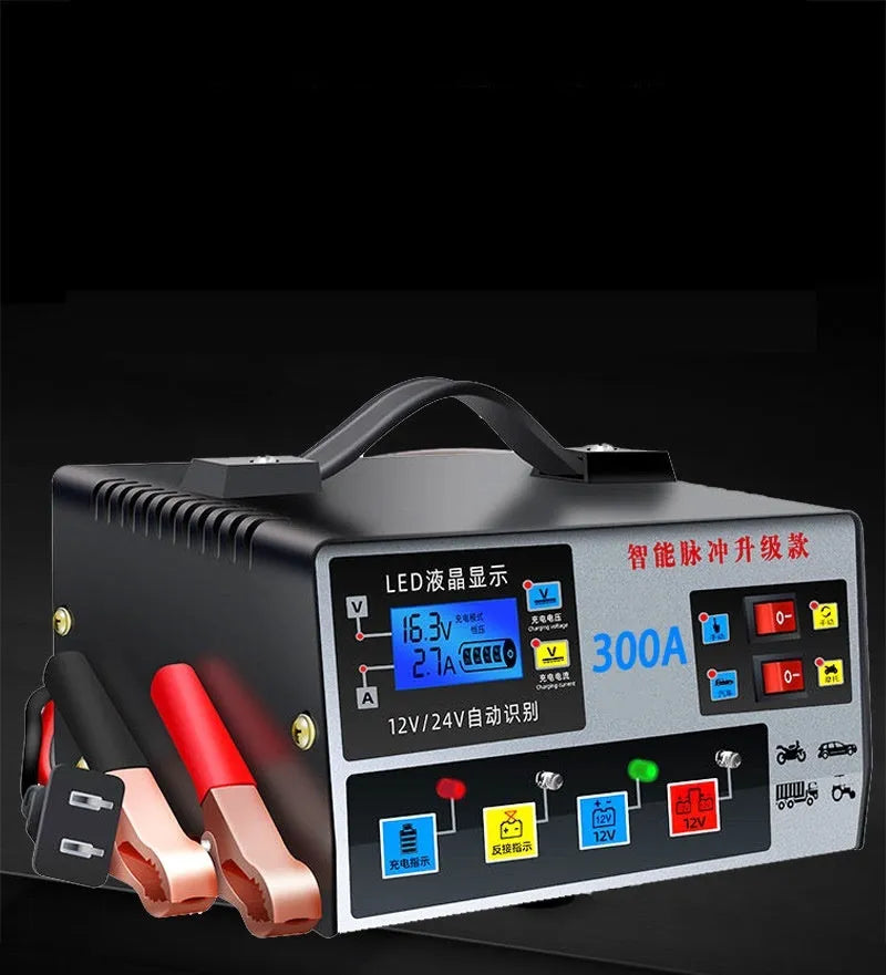 Liuxian 400A fully automatic truck battery charger, 12V/24V, 400W, black, EU plug