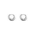Pair of women's irregular croissant hoop earrings in copper with electroplated silver or gold finish