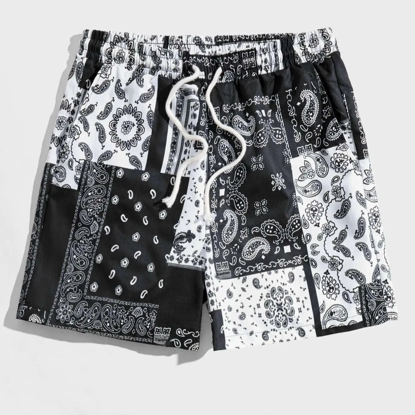 Men's thin polyester mesh beach shorts with printing design in various colour options