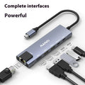 Steam Deck six-in-one aluminium docking station with ports for HDMI, Ethernet, and USB.