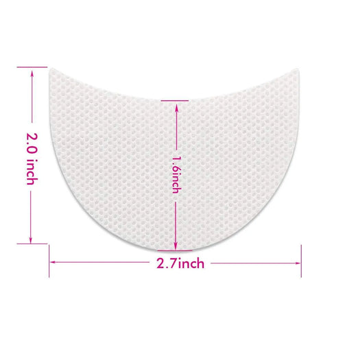 Pack of disposable half-moon shaped eyeshadow shields on a pink background