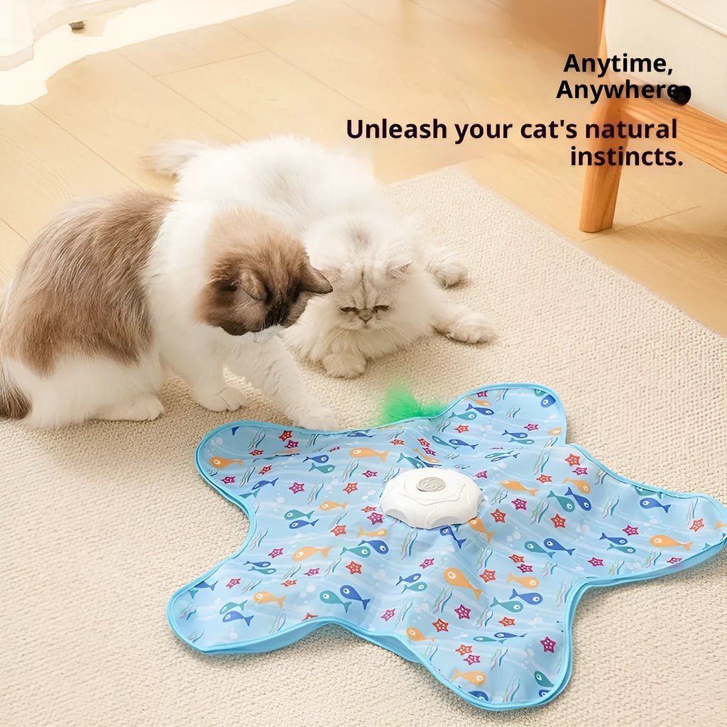 Blue cat toy electric hunting cover PP material for relieving stuffiness in cats