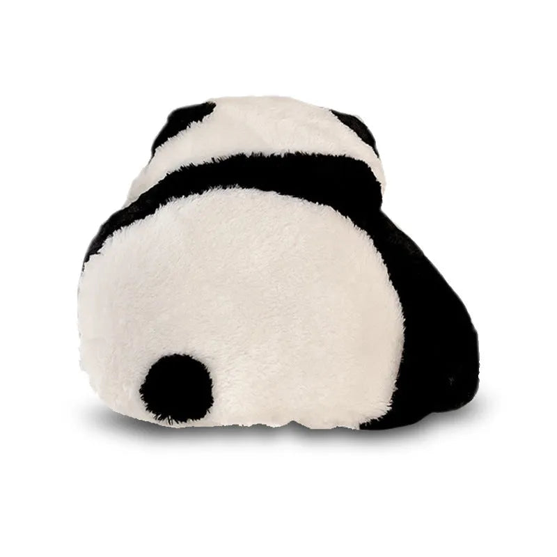 Cartoon panda design plush automotive seat cushion and lumbar support pillow