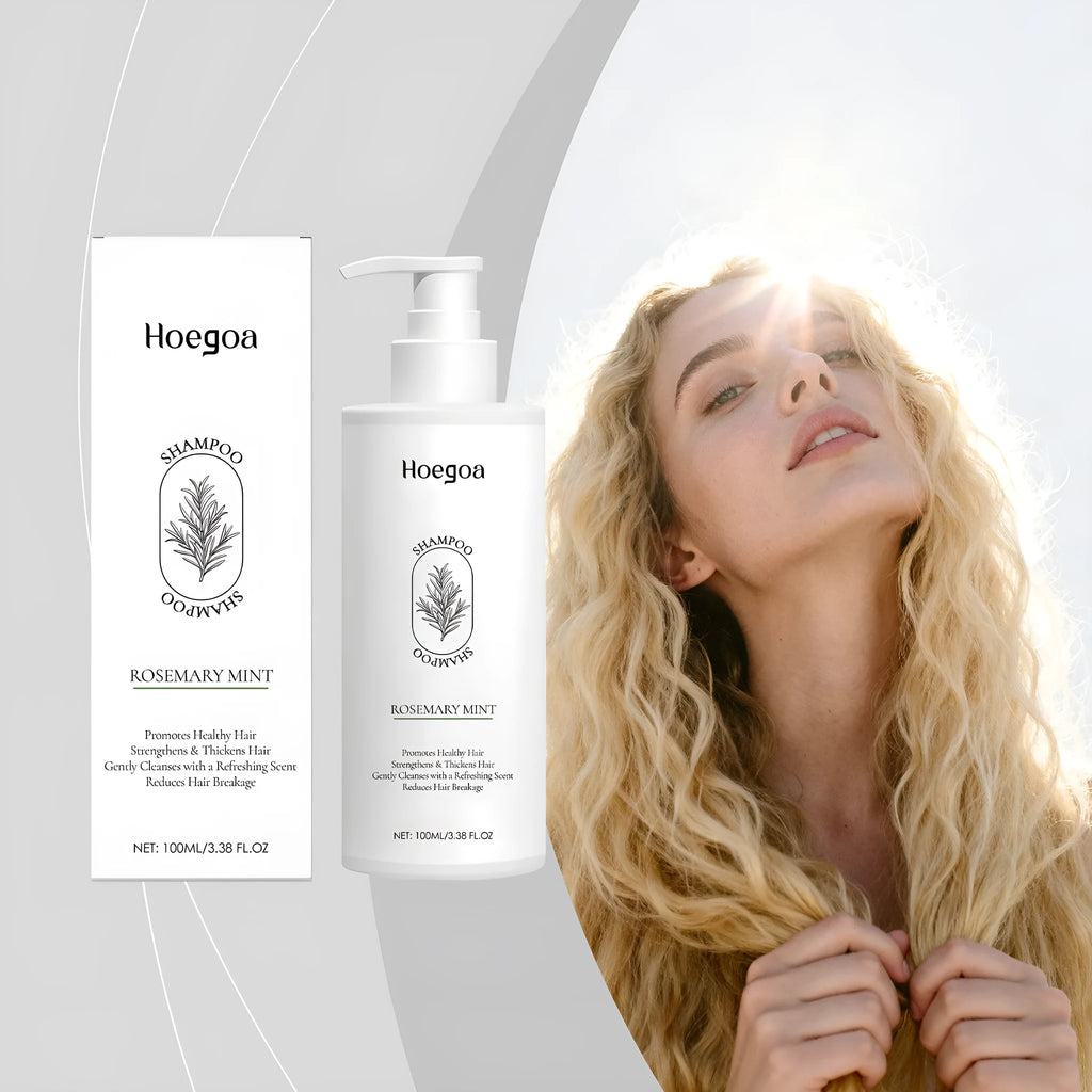 Rosemary Mint Shampoo 100ml bottle with aloe vera, tea root extract and decyl glucoside formula