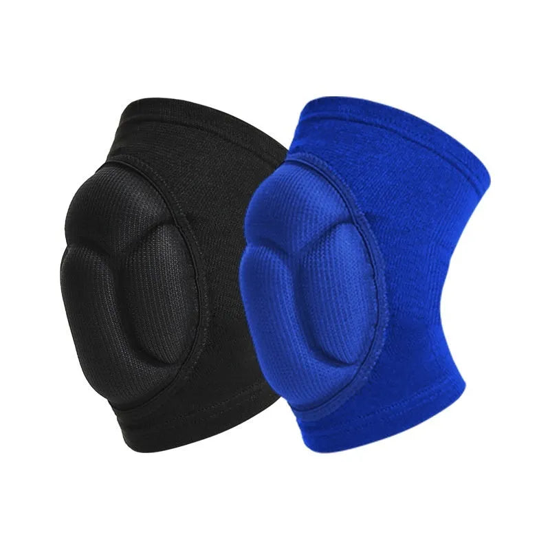 Black free-size kneepad with thick sponge padding for volleyball and dance sports