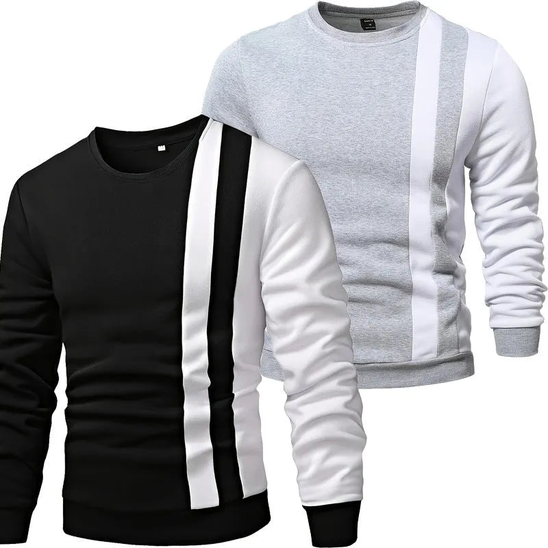 Men's loose fit polyester base shirt in black, long sleeves, British style