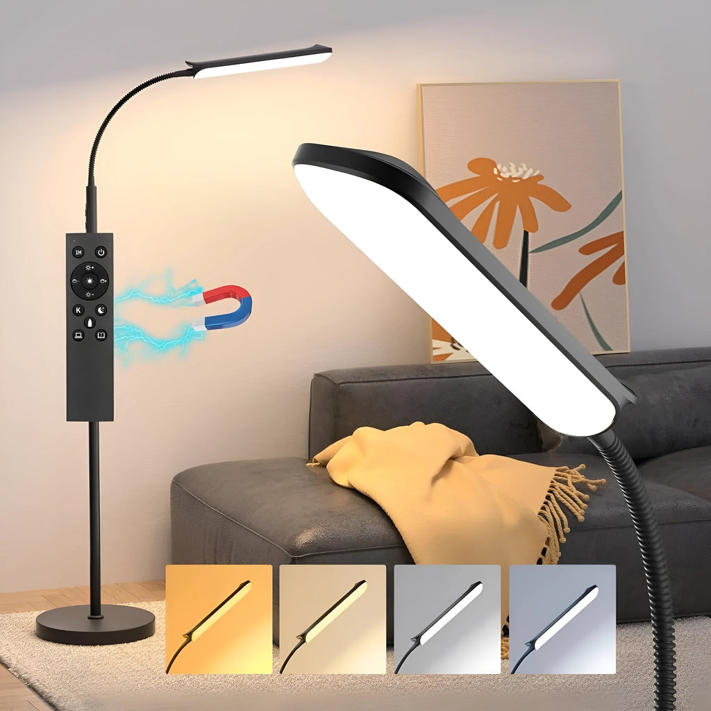 Simple modern LED floor lamp with remote control for bedroom and study use