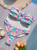 Sunken stripe printed sexy split swimsuit for women in colour RT6117, quick-drying nylon and polyester blend