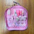 Roadfisher newborn baby care kit with grooming tools and health monitoring devices in blue or pink colour