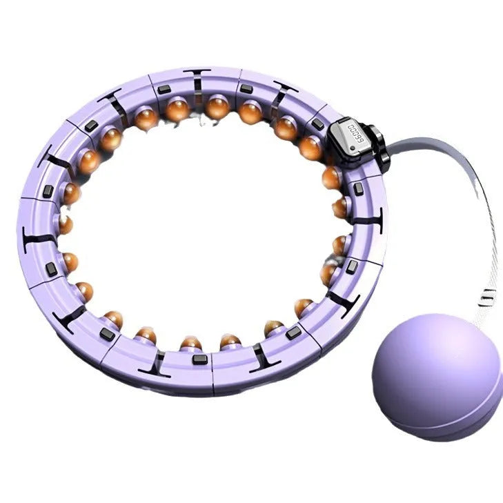 Mute intelligent counting hula hoop in purple for fitness and belly slimming