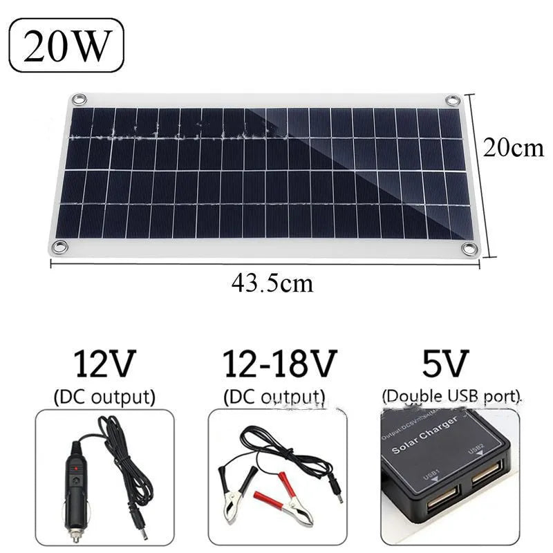 Polysilicon solar panel with dual USB ports for outdoor mobile phone and tablet charging