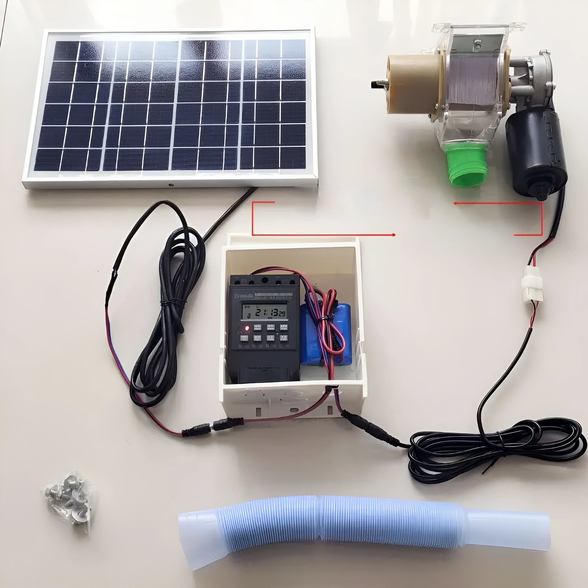 Automatic chicken feeding device with solar panel and timer control for poultry management