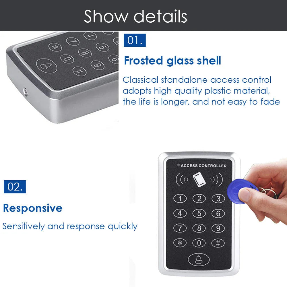 N-B03 ID card access control machine with 10 card buckles on a white background