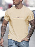 Men's cotton printed T-shirt in unisex style, available in white, black, sky blue, green, and milky white.