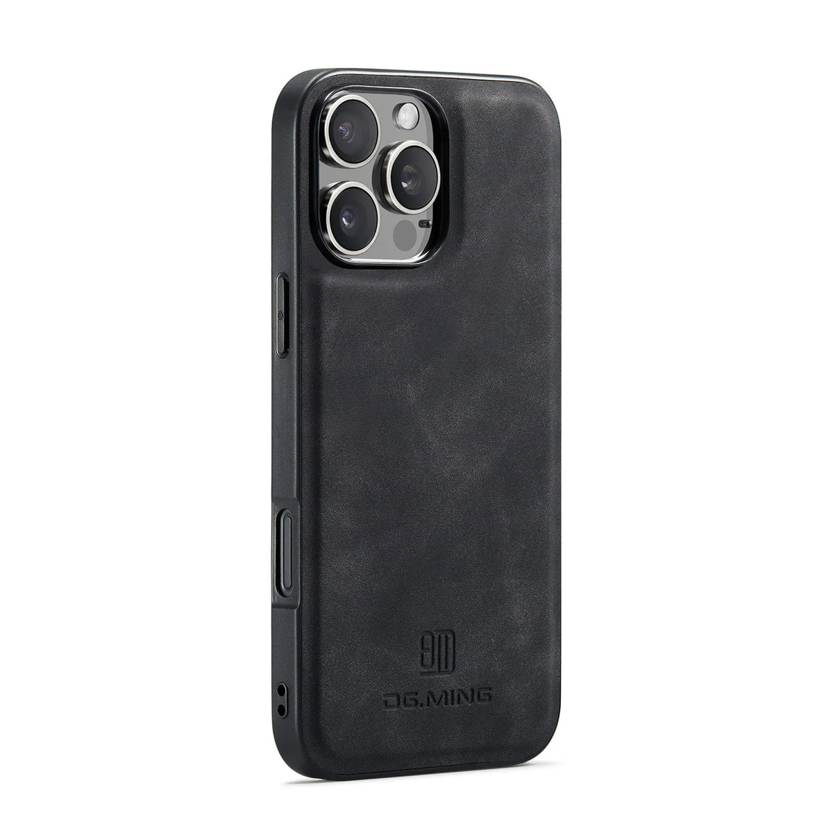 Magnetic card case in combination black with PU retro style and glass back for iPhone XR and iPhone 16 models