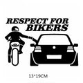 Cartoon funny motorcycle rider car sticker in A Black on a reflective polyester film surface, size 13x19cm