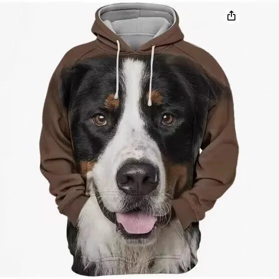 Men's loose fit digital print pullover hoodie in polyester blend fabric with hood and side pockets