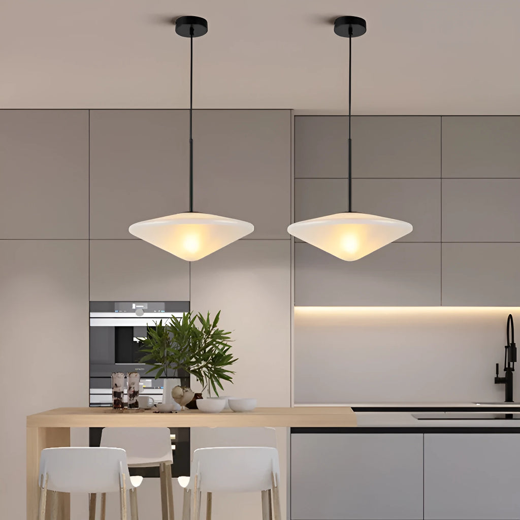 Nordic post-modern UFO glass chandelier with three sizes 25cm 30cm 35cm for bedroom dining room